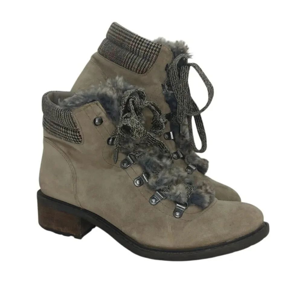 Sam Edelman Womens Pre-owned Designer Tan Leather Lined Ankle Boots - sz. 8 1/2M